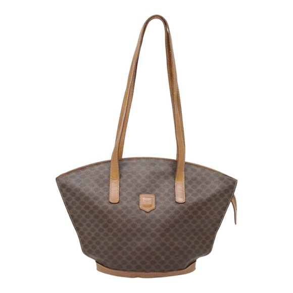 CELINE Macadam Canvas Shoulder Bag PVC Leather Brown Auth 92566 - Picture 13 of 16